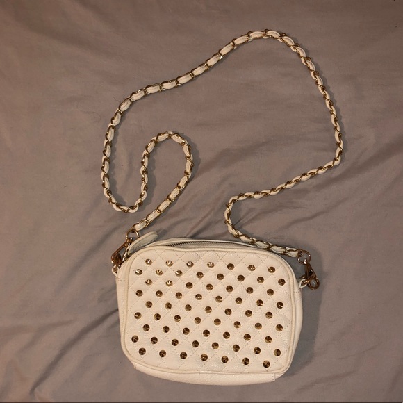 Forever 21 Handbags - White w/ gold studs cross body bag